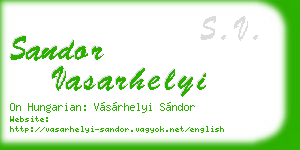 sandor vasarhelyi business card