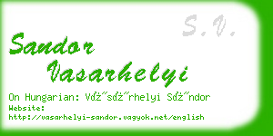 sandor vasarhelyi business card